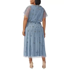 Wholesale 💯 Adrianna Papell 👩 Women's Off-The-Shoulder Beaded Sheath 👗 Dress Ivory/silver 👏