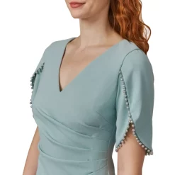 New 🤩 Adrianna Papell 👩 Women's Beaded Cap-Sleeve Illusion Top Black 🔥