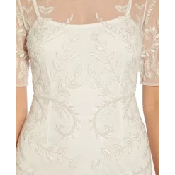 Best deal 🎁 Adrianna Papell Beaded Gown Dusty Blue 🧨