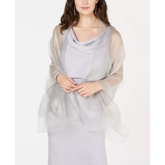 Flash Sale π Adrianna Papell Metallic Wrap Scarf Silver βοΈ - Image 3