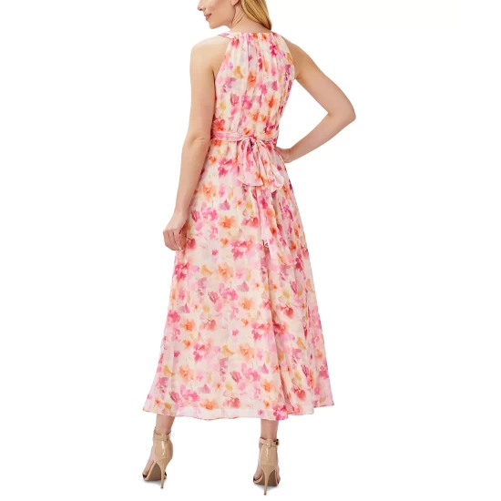 New π Adrianna Papell π© Women's Metallic-Knit Tuxedo π Dress Gold π€© - Image 3