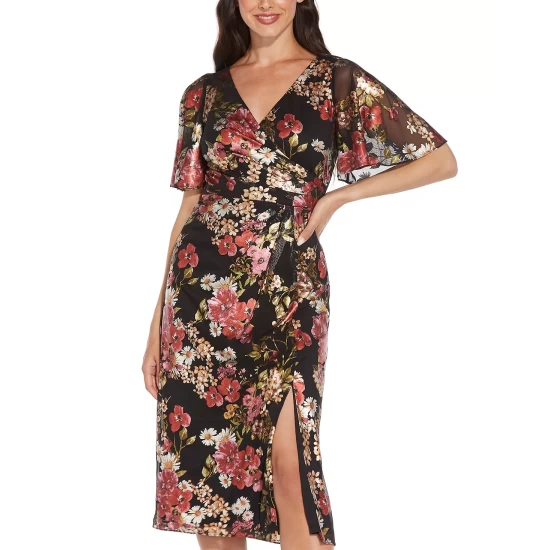 Best deal π Adrianna Papell π© Women's Beaded Fringe Shift π Dress Raspberry Wine π - Image 2