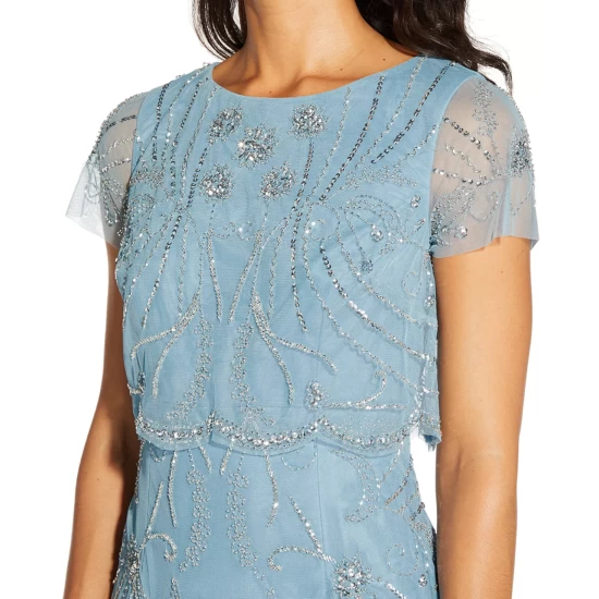 Coupon π Adrianna Papell Embellished Overlay π Dress Air Sky Blue π - Image 4