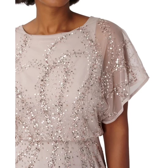 Promo π₯ Adrianna Papell π© Women's Beaded Cocktail π Dress Marble π― - Image 4