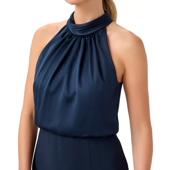 Promo π Adrianna Papell π© Women's Printed Jacquard Embellished-Neck π Dress Navy Multi π― - Image 2
