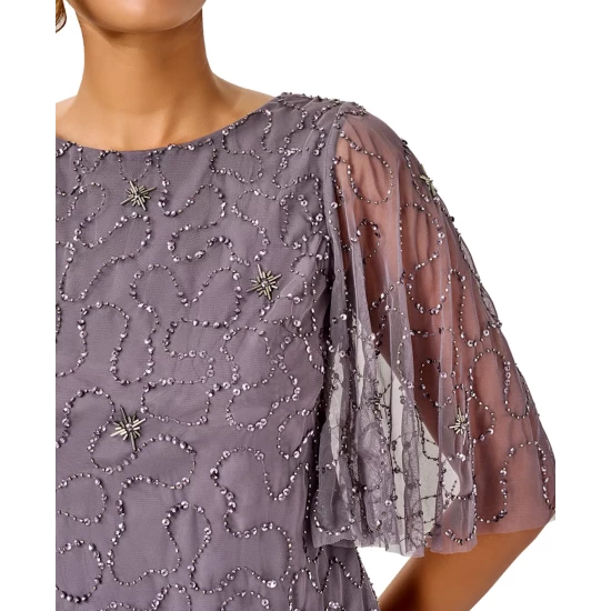 Discount βοΈ Adrianna Papell Embroidered A-Line π Dress Marble π - Image 3