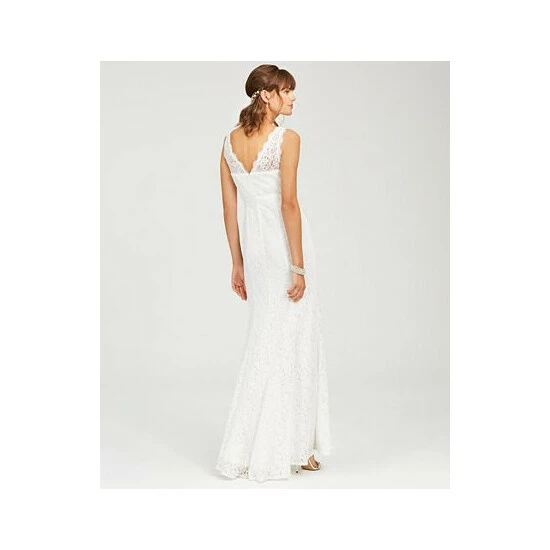 Cheapest π€© Adrianna Papell π© Women's Lace V-Neck Satin Sash Gown Ivory π - Image 2