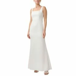 Budget 😉 Adrianna Papell 👩 Women's Square-Neck Mermaid Gown Ivory 🤩