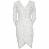 Wholesale 👏 Adrianna Papell Embellished Surplice Sheath 👗 Dress Ivory 🔔