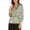 Wholesale ✔️ Adrianna Papell Metallic Wrap Top Light Gold 👍