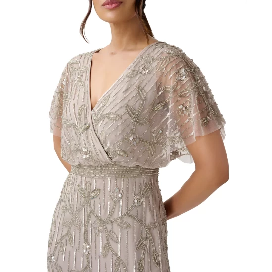 Coupon π Adrianna Papell π© Women's Sequined Embroidered Gown Silver Multi π - Image 2