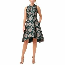 Promo ✔️ Adrianna Papell 👩 Women's Jacquard Fit & Flare 👗 Dress Hunter Multi 🛒