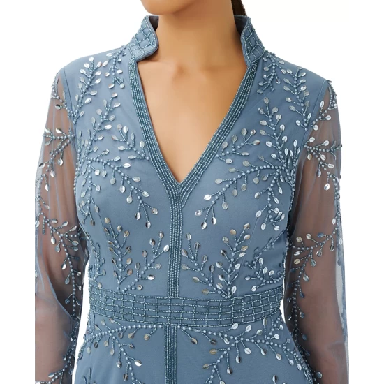 New π€© Adrianna Papell π© Women's Embellished Fringe-Hem π Dress Black π₯ - Image 2