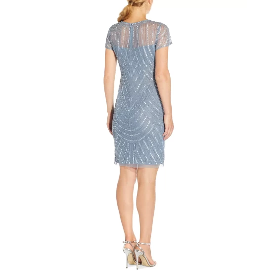 New π€© Adrianna Papell π© Women's Embellished Fringe-Hem π Dress Black π₯ - Image 4