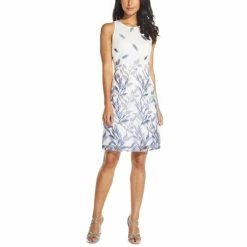 Outlet 🛒 Adrianna Papell Embroidered Sheath 👗 Dress Ivory/blue 😀