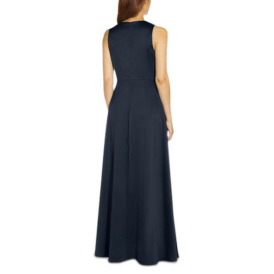 New π Adrianna Papell Crepe Overlay Jumpsuit Dark Navy β - Image 2