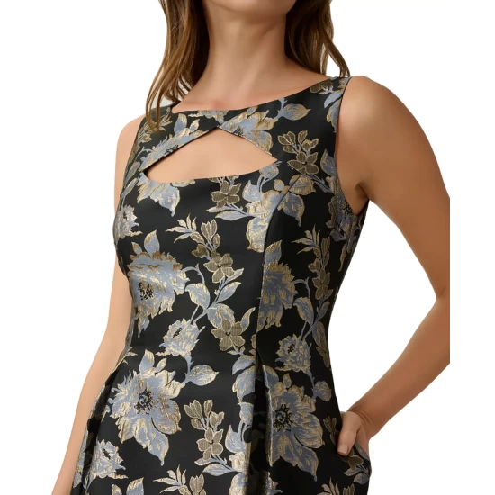 New π₯° Adrianna Papell Embellished Cowl-Back Gown Champagne β¨