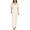 Best Pirce 🎉 Adrianna Papell 👩 Women's Flutter-Sleeve Wide-Leg Jumpsuit Ivory 🎉