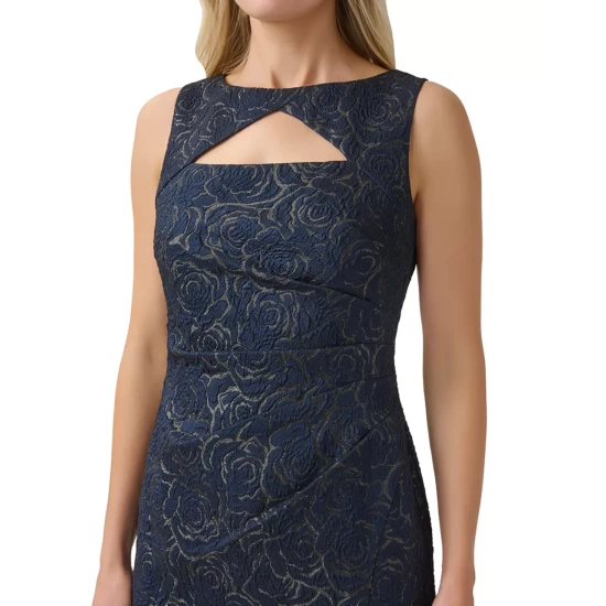 New π₯° Adrianna Papell Embellished Cowl-Back Gown Champagne β¨ - Image 3