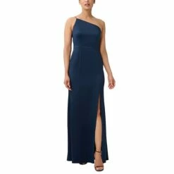 Top 10 🛒 Adrianna Papell 👩 Women's One-Shoulder Slit-Front Gown Dark Navy 🎁