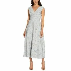 Flash Sale 🥰 Adrianna Papell 👩 Women's Jacquard Fit & Flare 👗 Dress Opal Sandshell ⌛