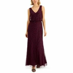 Best deal ⌛ Papell Studio V-Neck Blouson Gown Cassis ⌛