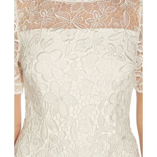 New π Adrianna Papell Petite Lace-Top Jumpsuit Ivory π - Image 4