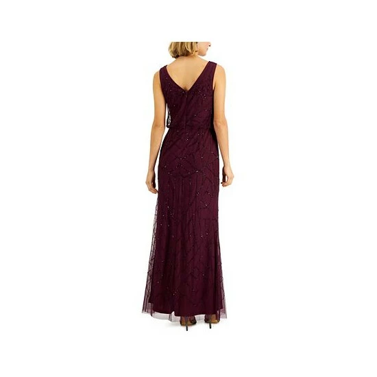 Best deal ⌛ Papell Studio V-Neck Blouson Gown Cassis ⌛ - Image 2