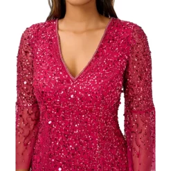 Hot Sale β Adrianna Papell Petite One-Shoulder Ruffled Gown Brilliant Fuchsia β