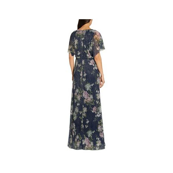 Cheapest π₯ Adrianna Papell π© Women's Printed Pleated Gown Navy Multi β¨ - Image 2