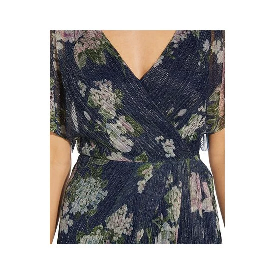 Cheapest π₯ Adrianna Papell π© Women's Printed Pleated Gown Navy Multi β¨ - Image 3
