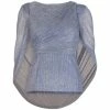 Flash Sale 😍 Adrianna Papell 👩 Women's Boat-Neck Zip-Back Cape Top Dusty Blue 😍