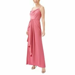 Outlet 🌟 Adrianna Papell 👩 Women's Cowlneck Gown Spring Rose 👏