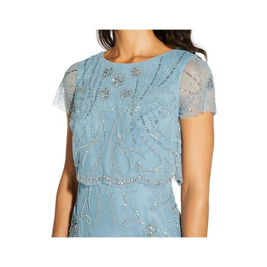 Coupon π Adrianna Papell Embellished Overlay π Dress Air Sky Blue π - Image 3